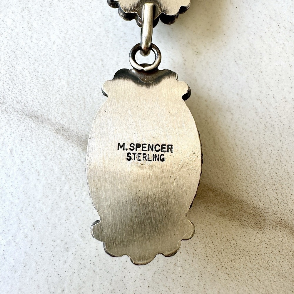 Navajo Lariat Y Necklace #8 Mine Turquoise Signed‎ Spencer Sterling Native Amer - Picture 8 of 9